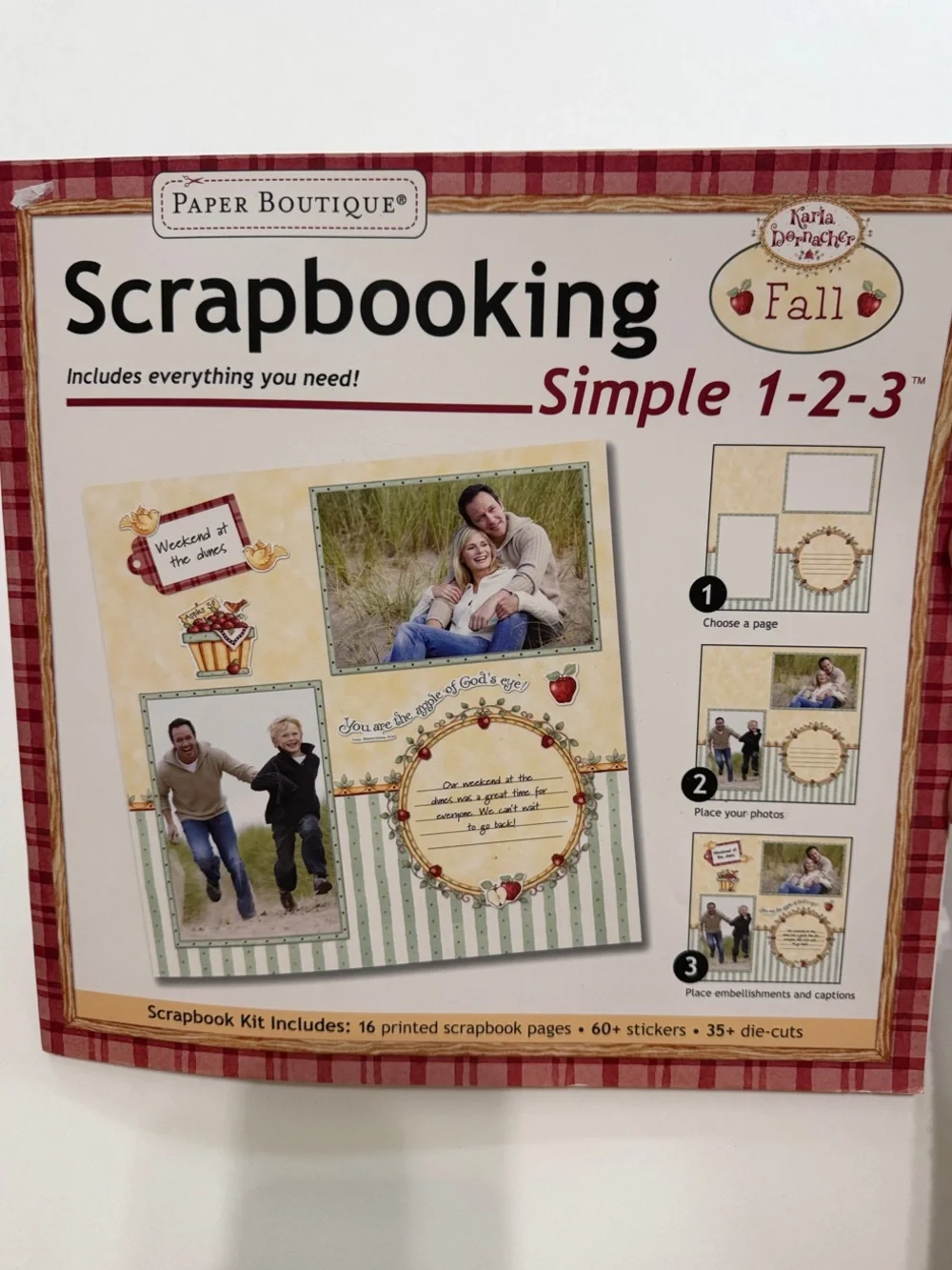 Papell Boutique Fall Scrapbooking Kit - Red Plaid & Cream Accents